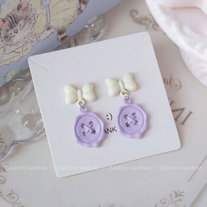 Earring Button / Bow Drop Clip-On