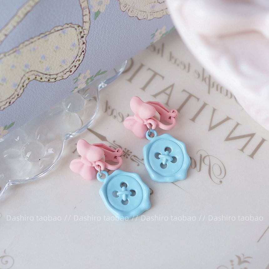 Earring Button / Bow Drop Clip-On