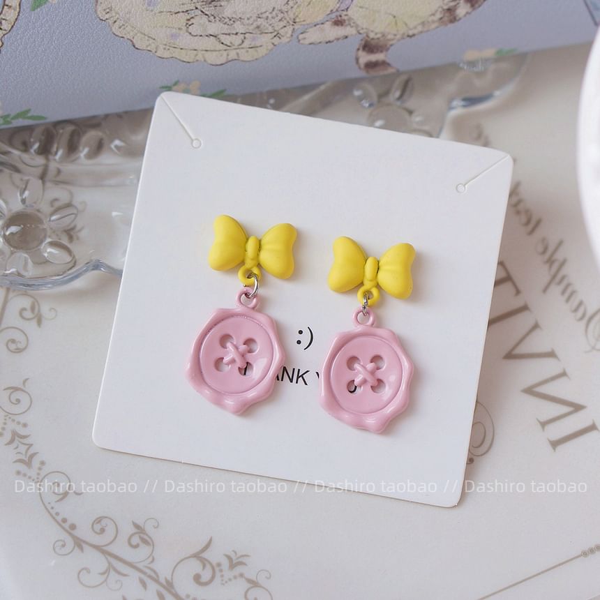 Earring Button / Bow Drop Clip-On