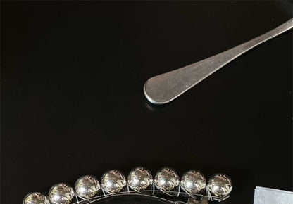 Polished Hair Bead Alloy Clip