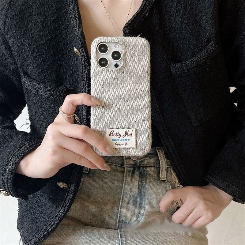 Lettering Melange Applique Case Phone