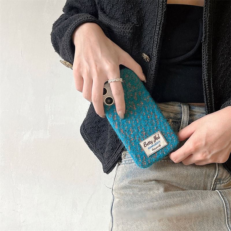 Lettering Melange Applique Case Phone