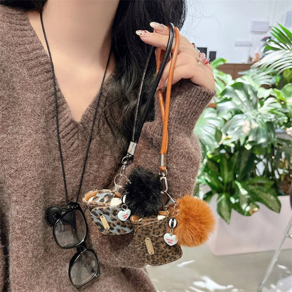 Print Case Leopard Earphone Pom Strap / Skin Pro AirPods