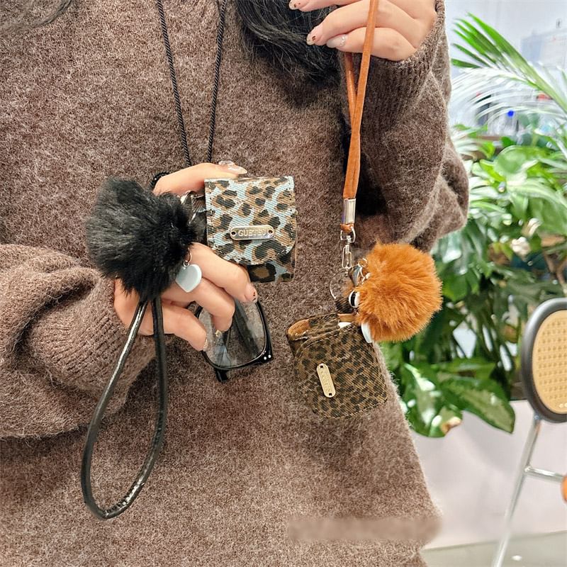 Print Case Leopard Earphone Pom Strap / Skin Pro AirPods