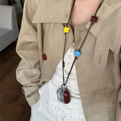 Charm Lanyard Dog Plaid Earphone Pro Case / AirPods Skin