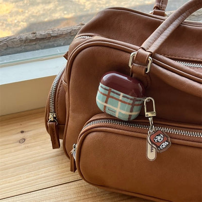 Charm Lanyard Dog Plaid Earphone Pro Case / AirPods Skin