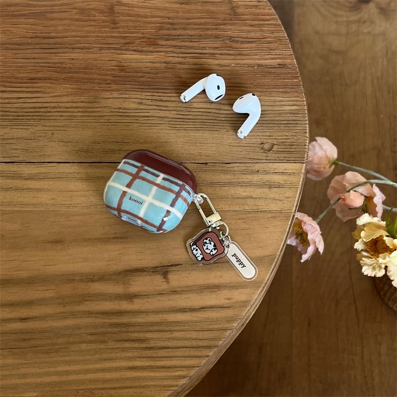 Charm Lanyard Dog Plaid Earphone Pro Case / AirPods Skin