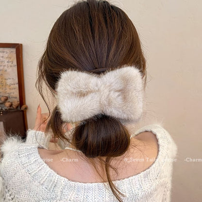 Clip Claw Bow Hair Chenille