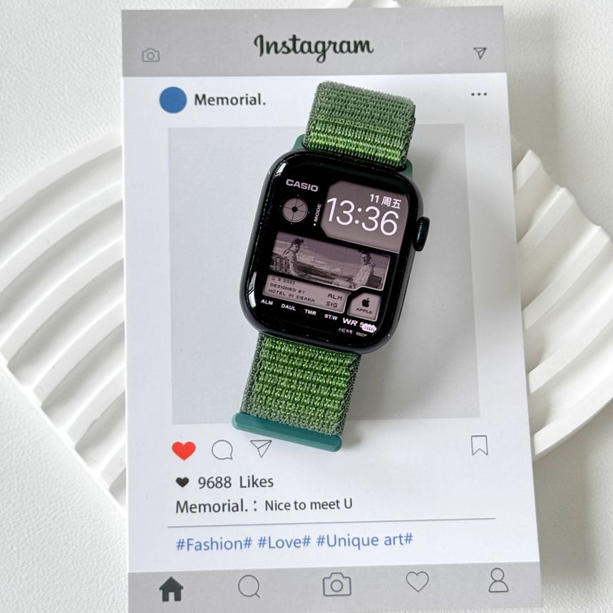 Adhesive Band Watch Nylon Apple Self