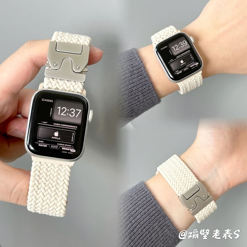 Braided Apple Band Buckled Watch
