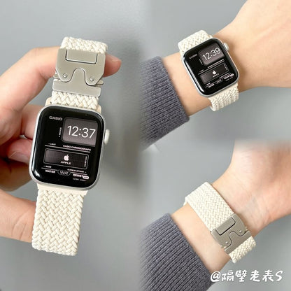 Braided Apple Band Buckled Watch