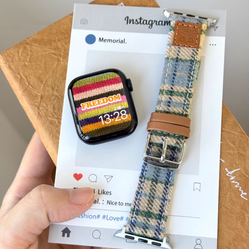 Band Apple Watch Fabric Plaid