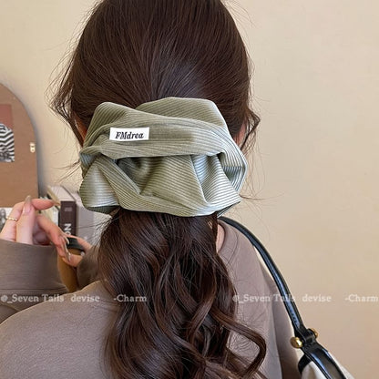 Lettering Striped Label Scrunchie