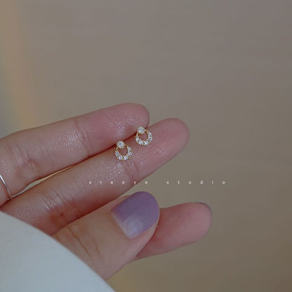 Rhinestone Sterling Earring Stud S925 Silver