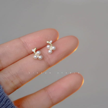Stud S925 Faux Earring Sterling Silver Pearl