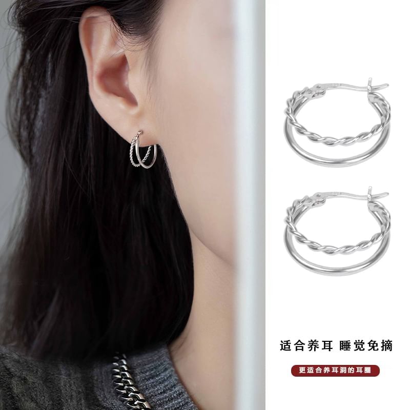 Alloy Earring Hoop Layered