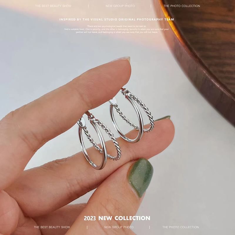Alloy Earring Hoop Layered