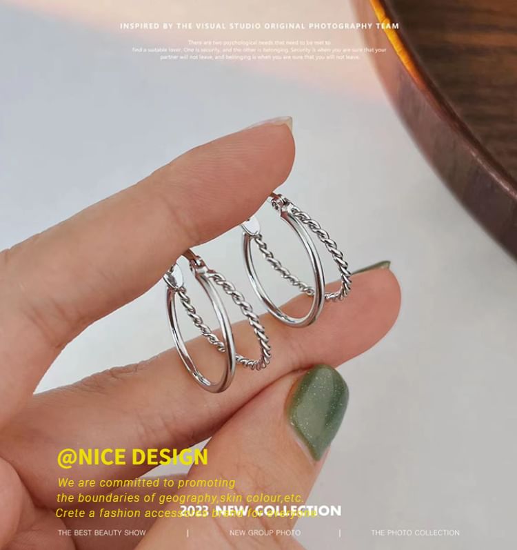 Alloy Earring Hoop Layered