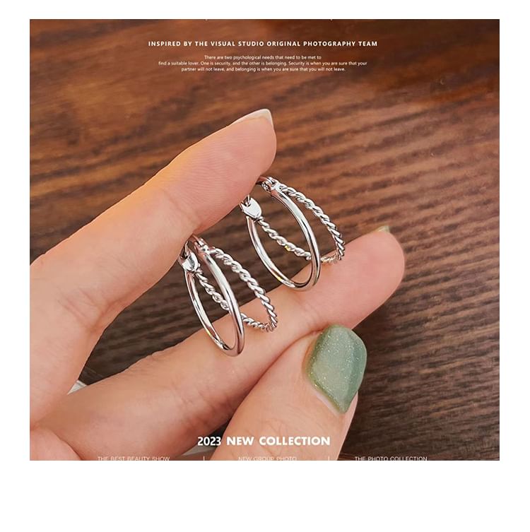 Alloy Earring Hoop Layered