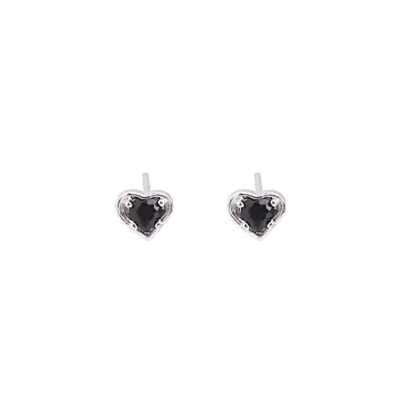 Stud Alloy Heart Earring Rhinestone
