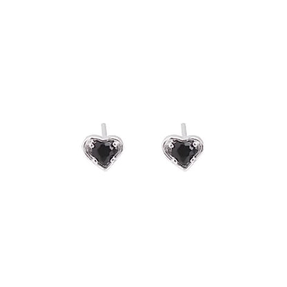 Stud Alloy Heart Earring Rhinestone