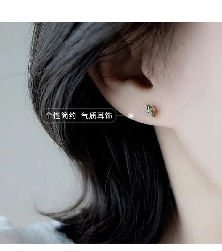Rhinestone Earring Stud Alloy