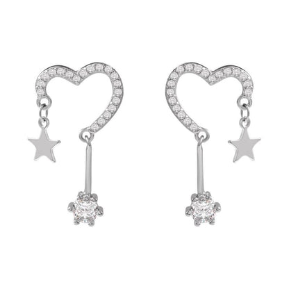 Alloy Earring Heart Star Drop