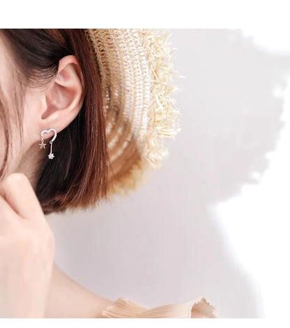 Alloy Earring Heart Star Drop