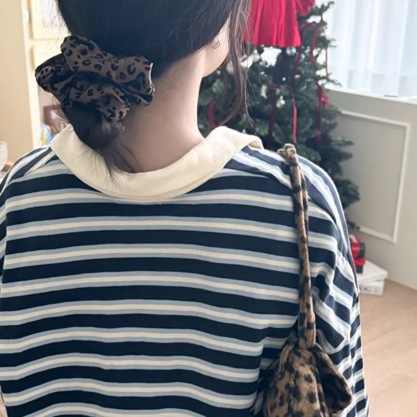 Print Hair Scrunchie Leopard