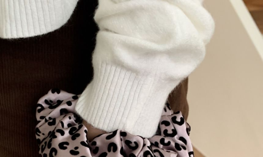 Print Hair Scrunchie Leopard