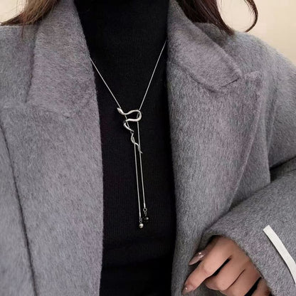Lariat Pendant Necklace Snake Alloy