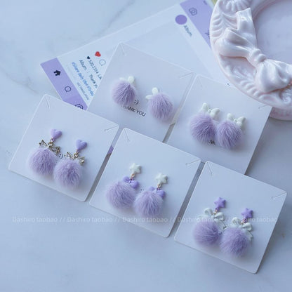 Pom Earring Stud On Clip Drop /