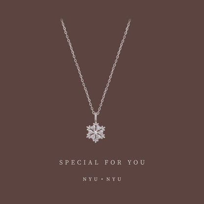 Necklace Pendant Snowflake Rhinestone