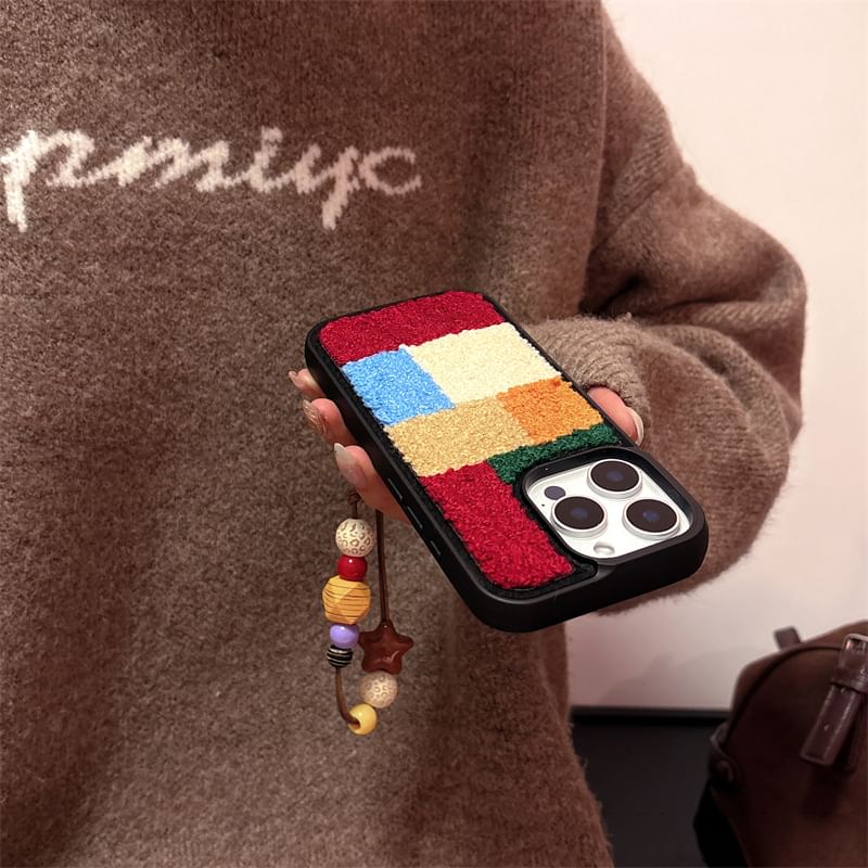 Set / Block Strap Chenille Phone Color Case