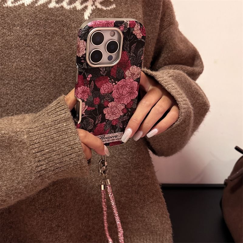 Phone Set Rose Case Strap /