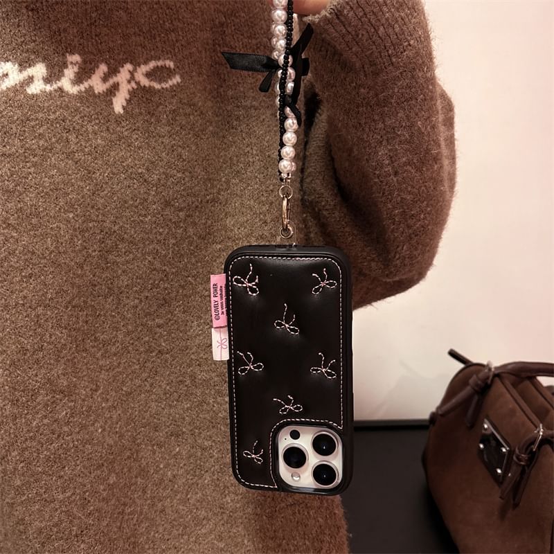 Case Embroidered Bow Phone Set Strap /