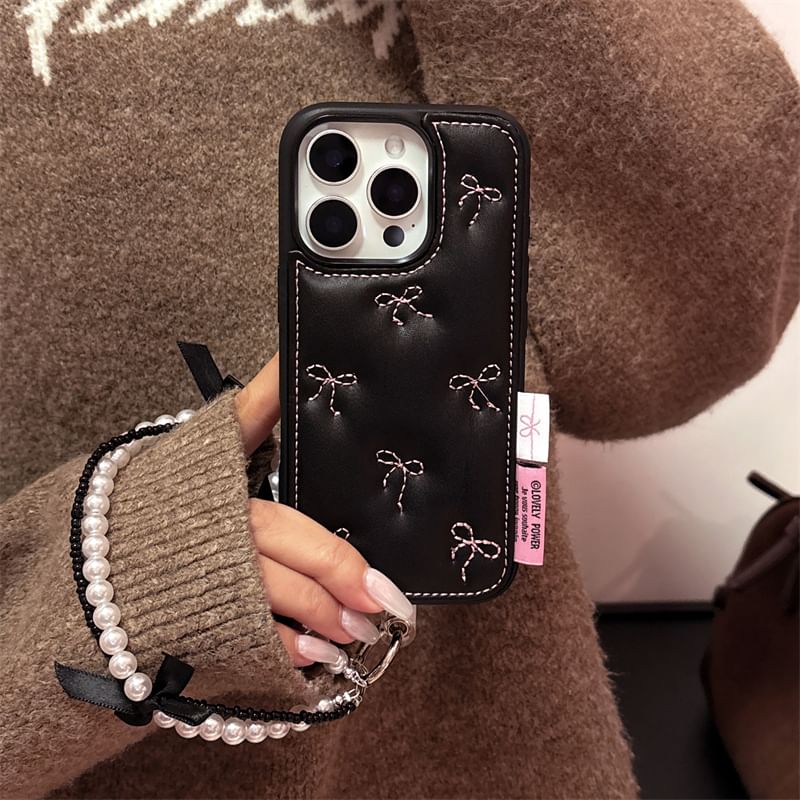 Case Embroidered Bow Phone Set Strap /