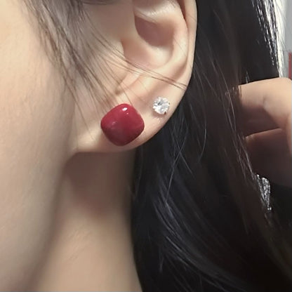 Square Earring Stud Silver 925 Sterling