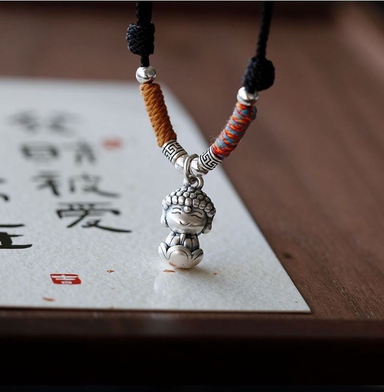 Buddha Silver Sterling 925 Pendant Necklace
