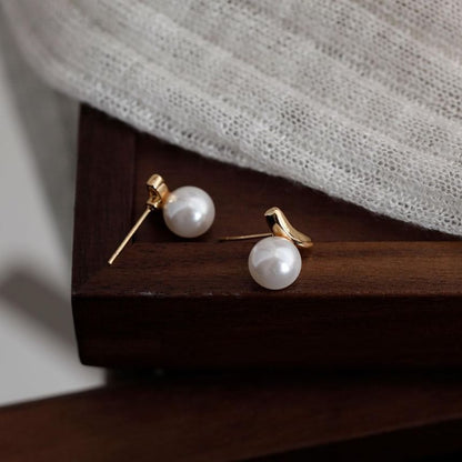 Silver Stud Sterling Earring 925 Pearl Faux