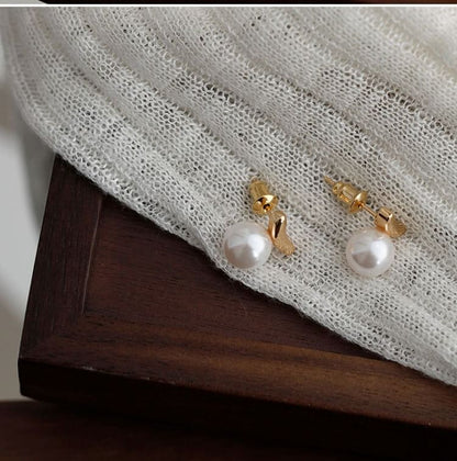 Silver Stud Sterling Earring 925 Pearl Faux