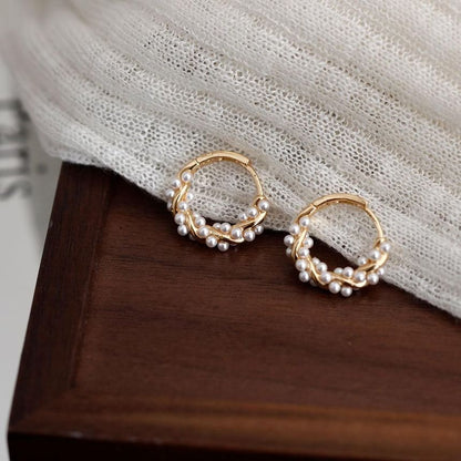 Faux Earring Hoop Pearl