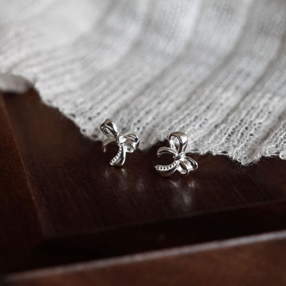 Stud 925 Earring Sterling Bowknot Silver