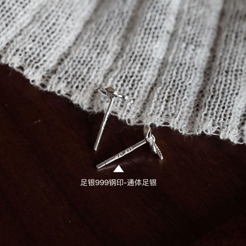 Stud 925 Earring Sterling Bowknot Silver
