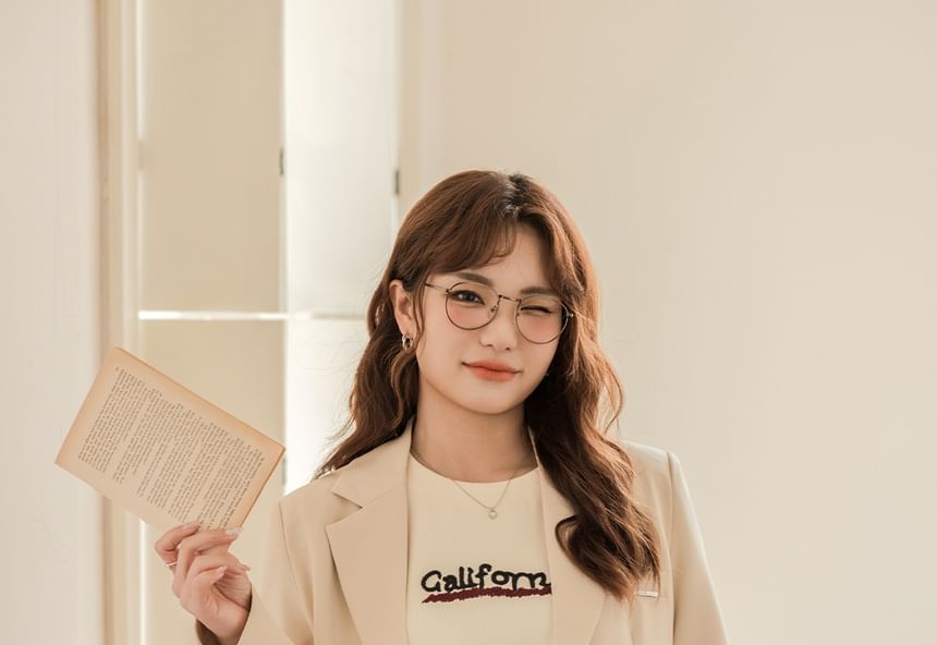 Frog Buttoned Plain Blazer