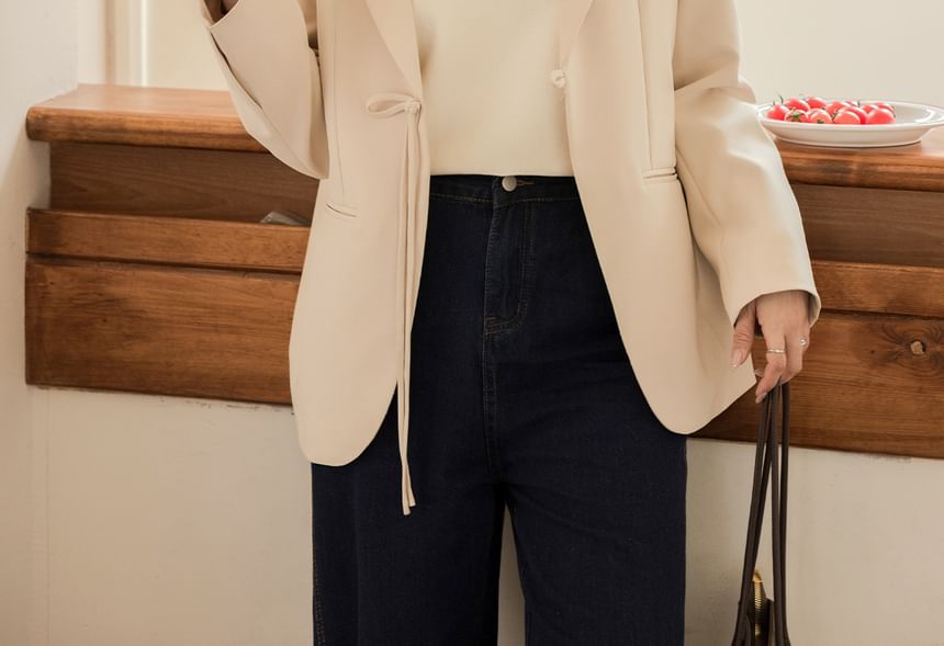 Frog Buttoned Plain Blazer