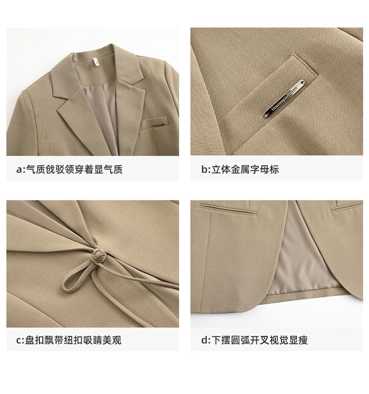 Frog Buttoned Plain Blazer