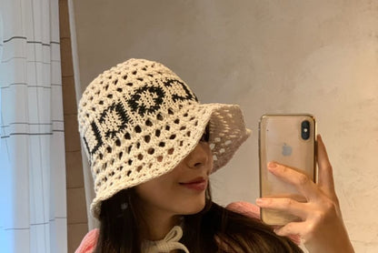 Bucket Crochet Hat Lettering