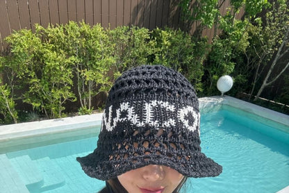 Bucket Crochet Hat Lettering