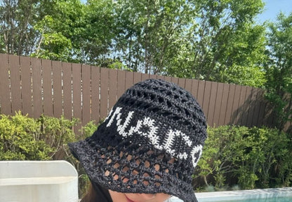 Bucket Crochet Hat Lettering